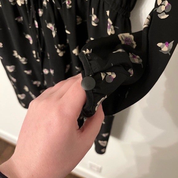 Rebecca Taylor Ghost Flower Floral Silk Mini Dress Size 0 - Picture 4 of 7